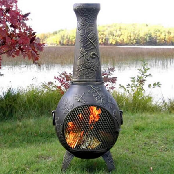 Dragonfly Chiminea Gold Accent
