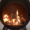 Chiminea Fire Pit Gas Conversion with Ceramic Fire Logs