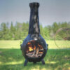 blue rooster grape chiminea outdoor fireplace firepit